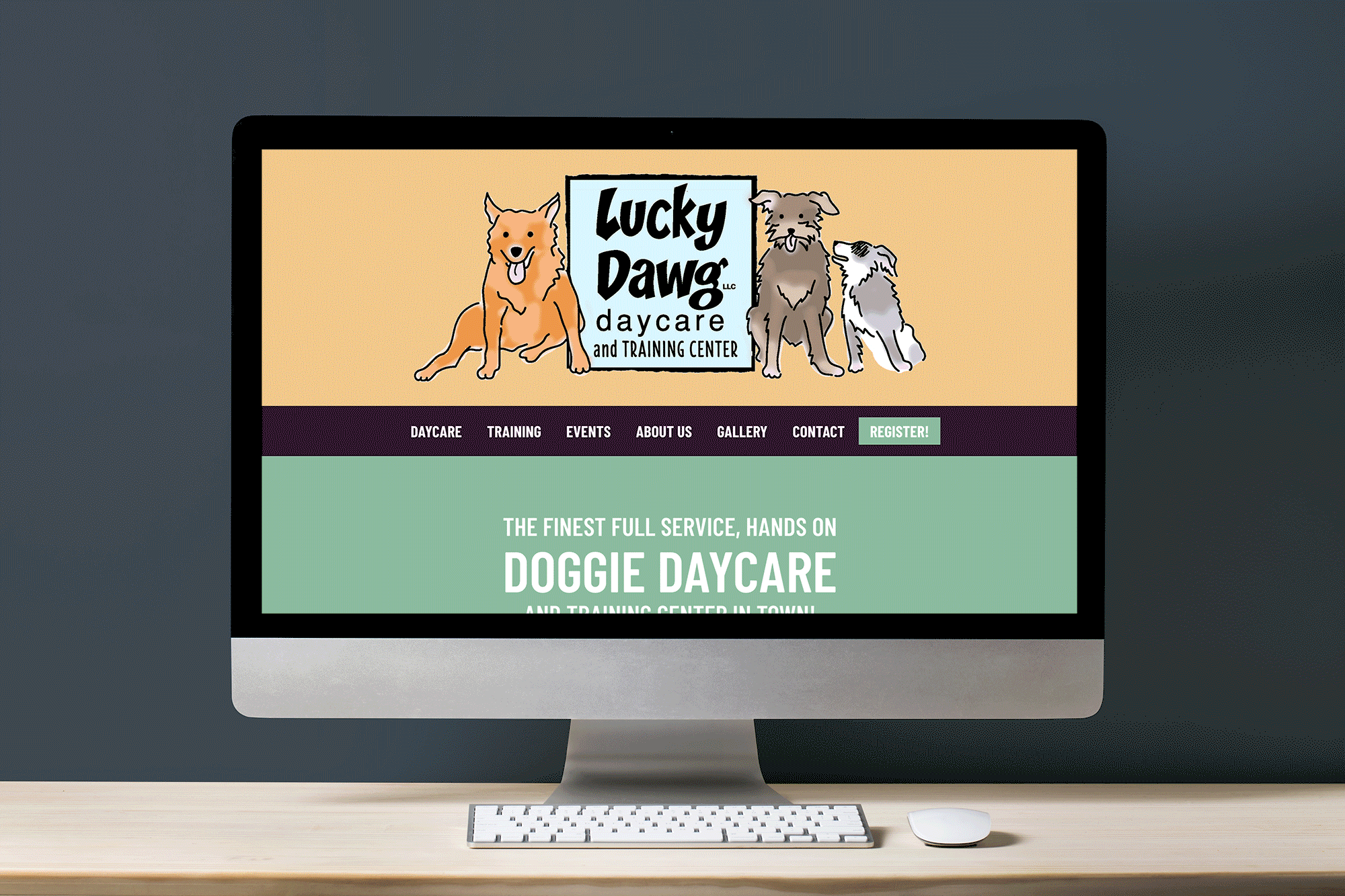 Lucky Dawg Daycare Santa Fe Website Mockup Design
